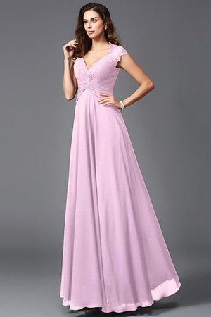 Robe demoiselle d'honneur longue de col en v avec chiffon ligne a de princesse - Photo 20