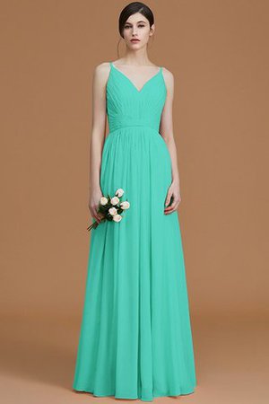 Robe demoiselle d'honneur naturel v encolure de princesse ligne a jusqu'au sol - Photo 21