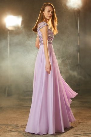 Abito da Sera Principessa Tondo in Chiffon con Manica Corte Lungo - Foto 4