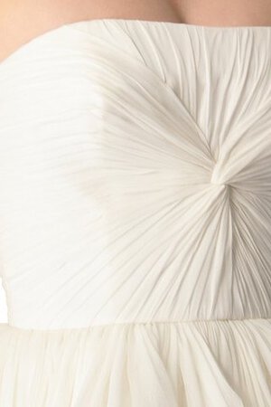 A-Line plissiertes Organza langes Brautkleid mit offenen Rücken mit Rüschen - Bild 4