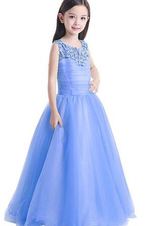 Robe de cortège enfant textile en tulle appliques avec manche épeules enveloppants avec zip - Photo 3