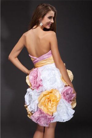 Robe de cocktail naturel a-ligne de princesse en taffetas avec sans manches - Photo 2