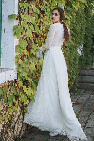 Robe de mariée avec zip séduisant avec manche longue en plein air intemporel - Photo 3