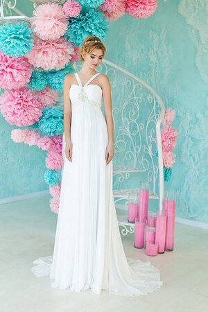 Robe de mariée plissage en chiffon cordon avec perle ligne a - Photo 1