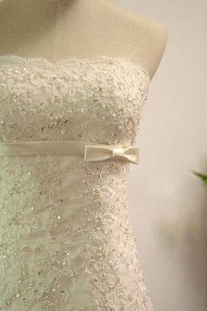 Abito da Sposa Cappellino in Pizzo A Terra Buco Della Serratura Schiena con Applique Lungo - Foto 3