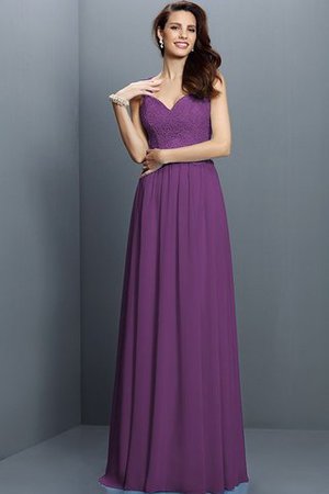 Robe demoiselle d'honneur longue en chiffon grandes bretelles avec zip de princesse - Photo 5