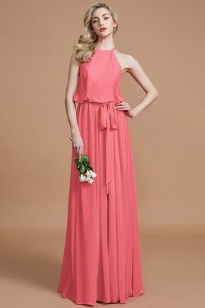 Robe demoiselle d'honneur naturel jusqu'au sol avec chiffon de dos nu avec ruban - Photo 33