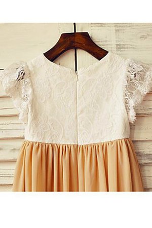 Robe de cortège enfant avec fleurs de princesse avec chiffon a-ligne jusqu'au sol - Photo 4