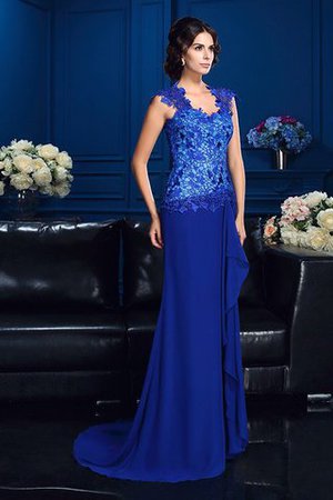 Chiffon A-Linie Prinzessin Brautmutterkleid mit V-Ausschnitt mit Applikation - Bild 3