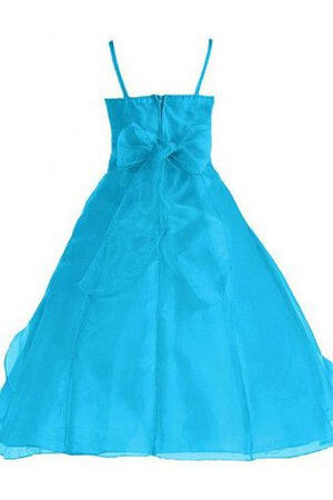 Abito da Cerimonia Bambini in Organza con paillette Senza Maniche con Fiore A-Line - Foto 2