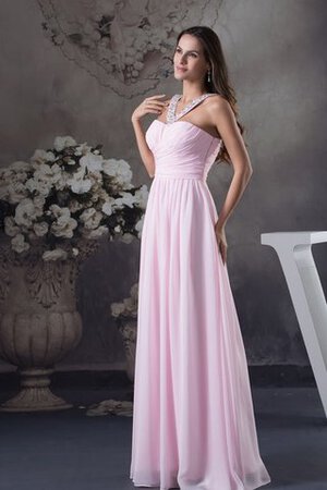 Robe de soirée longue plissé en chiffon entrecroisé avec perle - Photo 3