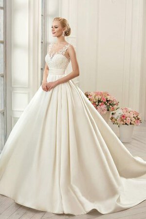 Elegante Vestido de Novia de Manga de Campana de Apliques de Baja escote en V de Botón - Foto 1