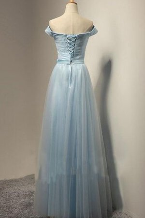 Robe demoiselle d'honneur ceinture d'epaule ecrite ligne a avec manche courte textile en tulle - Photo 2