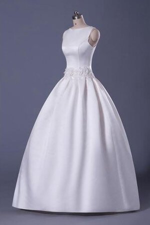 Robe de mariée luxueux vintage pendant manche nulle en satin - Photo 3