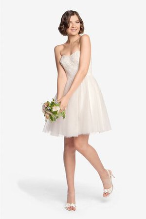 A-Line kurzes Brautjungfernkleid aus Tüll mit Bordüre - Bild 6