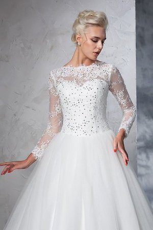 Robe de mariée luxueux longue avec décoration dentelle avec zip de mode de bal - Photo 7