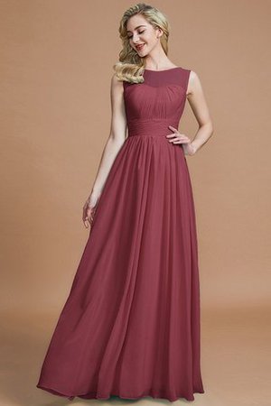 Robe demoiselle d'honneur naturel avec sans manches ligne a en chiffon de princesse - Photo 10