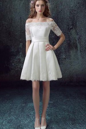 Robe de graduation bref simple en satin avec lacets de lotus - Photo 3