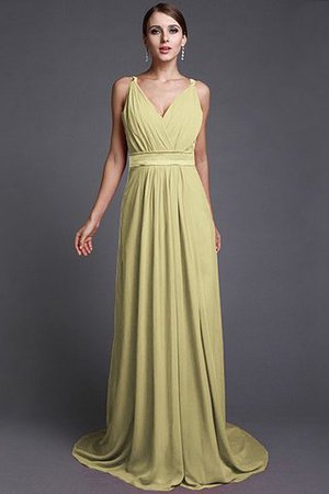 Robe demoiselle d'honneur longue de lotus avec chiffon fermeutre eclair manche nulle - Photo 6