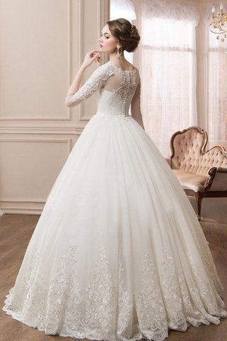 Robe de mariée elégant modeste boutonné en tulle col u profond - Photo 2