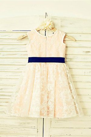 Robe de cortège enfant naturel avec fleurs ligne a fermeutre eclair col u profond - Photo 3