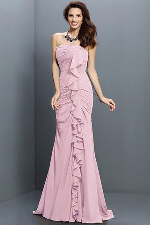 Meerjungfrau Stil Ärmelloses Chiffon Bodenlanges Brautjungfernkleid mit Empire Taille - Bild 21