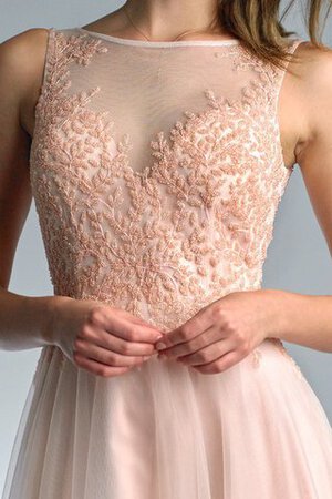 Robe de bal naturel manche nulle appliques en tulle longueru au niveau de sol - Photo 4