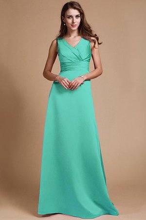 Robe demoiselle d'honneur fermeutre eclair jusqu'au sol de princesse ruché a-ligne - Photo 15