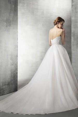 Robe de mariée naturel humble avec zip avec manche épeules enveloppants avec perle - Photo 2