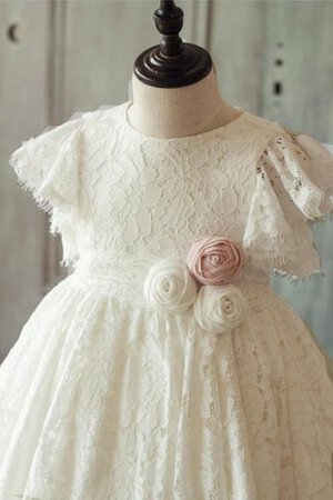 Robe de cortège enfant plissé avec ruban de lotus ceinture en étoffe au niveau de genou - Photo 4