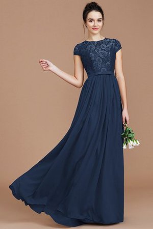 Chiffon Prinzessin Juwel Ausschnitt Brautjungfernkleid mit Reißverschluss mit Bordüre - Bild 16