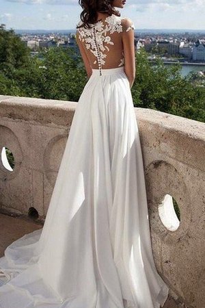 Abito da Sposa A Terra Lunghi con Applique Semplice A-Line - Foto 3