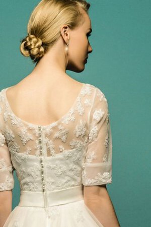 Robe de mariée informel sage en dentelle jusqu'au mollet avec nœud - Photo 2