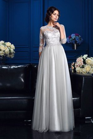 A-Line Prinzessin Bodenlanges Brautmutterkleid mit Applike mit Schaufel Ausschnitt - Bild 6