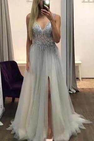 Perlenbesetztes plissiertes bodenlanges Ballkleid - Bild 1