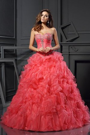 Vestido de Quinceañeras de Corte Evasé de Volante de Sin mangas de Escote Corazón - Foto 1