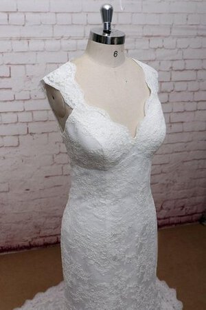 Vestido de Novia de Sin mangas de Encaje Adorno de Hasta el suelo de Borde-Festoneado - Foto 3