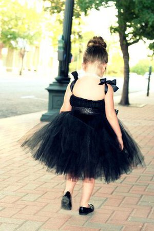 Robe de cortège enfant de mode de bal bandouliere spaghetti en tulle ceinture avec gradins - Photo 2