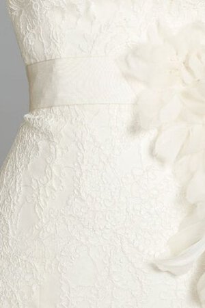 Robe de mariée naturel ceinture avec nœud avec ruban de col en cœur - Photo 4