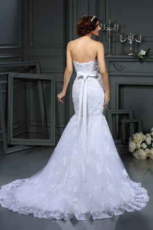 Robe de mariée distinguee longue de traîne moyenne avec lacets de sirène - Photo 2