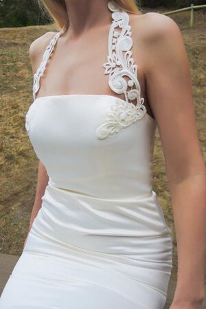 Vestido de Novia de Corte Sirena en Satén de Escote halter de Cremallera de Natural - Foto 4