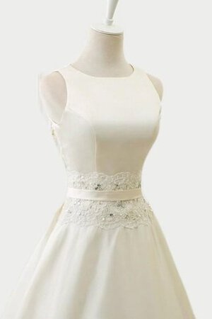 Satin Chiffon Paillette Tüll Brautkleid mit Schaufel Ausschnitt mit Bordüre - Bild 5