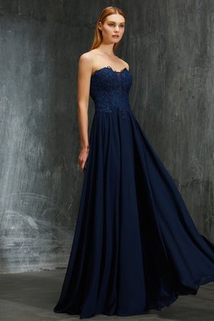 Chiffon Reißverschluss Ärmelloses Abendkleid mit Natürlicher Taille mit Applikation - Bild 5