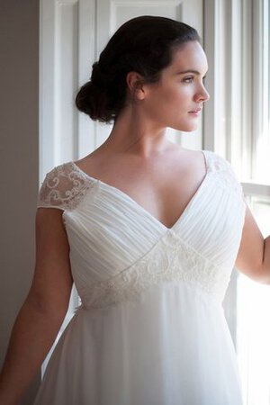 Abito da Sposa in Chiffon V-Scollo Semplice Spazzola Treno Formale E Informale A Terra - Foto 3