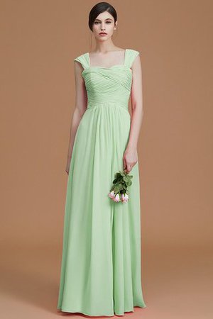 Robe demoiselle d'honneur naturel avec sans manches en chiffon a-ligne ruché - Photo 32