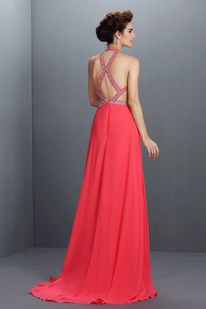 Robe de bal officiel longue naturel avec chiffon avec perle - Photo 2