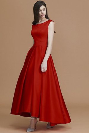 Asymmetrisch Prinzessin Reißverschluss Ärmelloses Satin Brautjungfernkleid - Bild 29