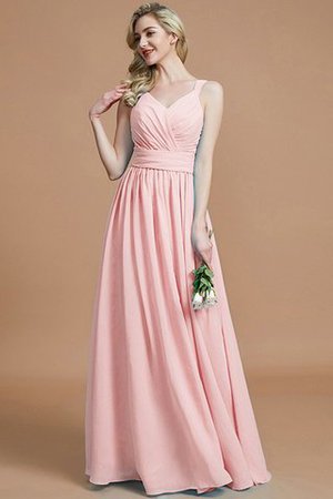 Robe demoiselle d'honneur naturel avec chiffon ligne a v encolure - Photo 27