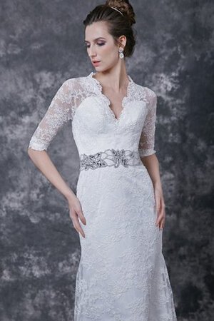 Elegante Vestido de Novia de Corte Recto de Largo de Escote en V de Escote con abertura - Foto 3