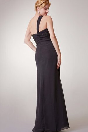 Robe demoiselle d'honneur moderne en forme ruché avec sans manches en chiffon - Photo 3